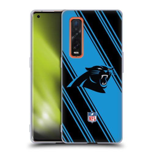 NFL Carolina Panthers Artwork Stripes Soft Gel Case for OPPO Find X2 Pro 5G