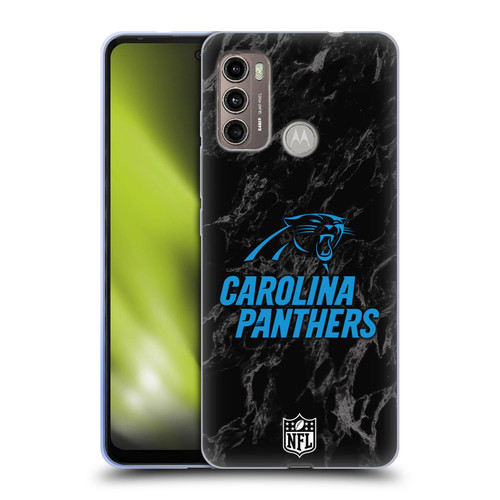 NFL Carolina Panthers Graphics Coloured Marble Soft Gel Case for Motorola Moto G60 / Moto G40 Fusion
