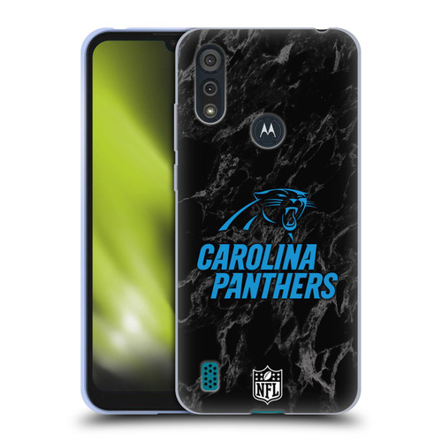 NFL Carolina Panthers Graphics Coloured Marble Soft Gel Case for Motorola Moto E6s (2020)