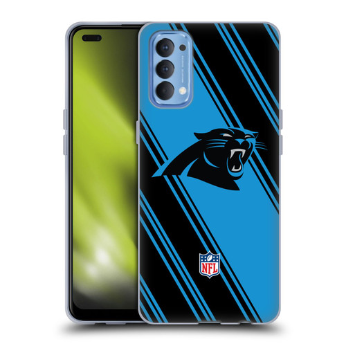 NFL Carolina Panthers Artwork Stripes Soft Gel Case for OPPO Reno 4 5G