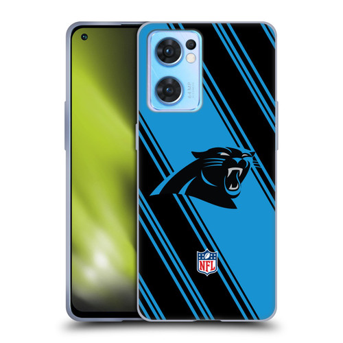 NFL Carolina Panthers Artwork Stripes Soft Gel Case for OPPO Reno7 5G / Find X5 Lite