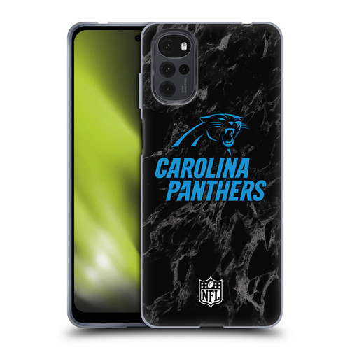 NFL Carolina Panthers Graphics Coloured Marble Soft Gel Case for Motorola Moto G22