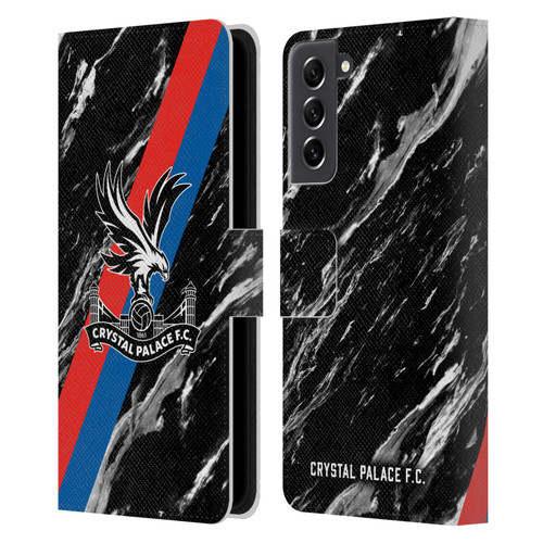 Crystal Palace FC Crest Black Marble Leather Book Wallet Case Cover For Samsung Galaxy S21 FE 5G