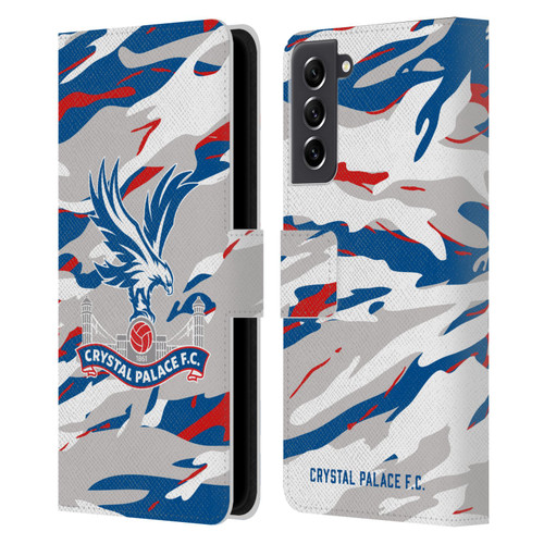 Crystal Palace FC Crest Camouflage Leather Book Wallet Case Cover For Samsung Galaxy S21 FE 5G