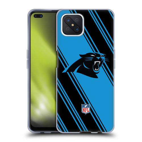 NFL Carolina Panthers Artwork Stripes Soft Gel Case for OPPO Reno4 Z 5G