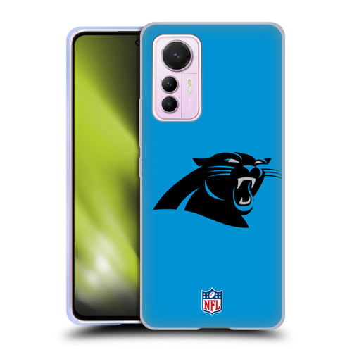 NFL Carolina Panthers Logo Plain Soft Gel Case for Xiaomi 12 Lite