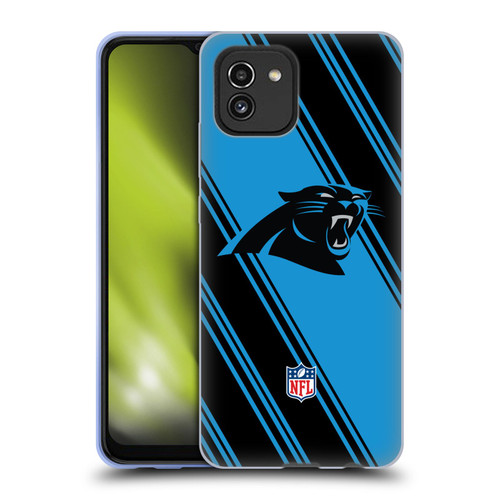 NFL Carolina Panthers Artwork Stripes Soft Gel Case for Samsung Galaxy A03 (2021)