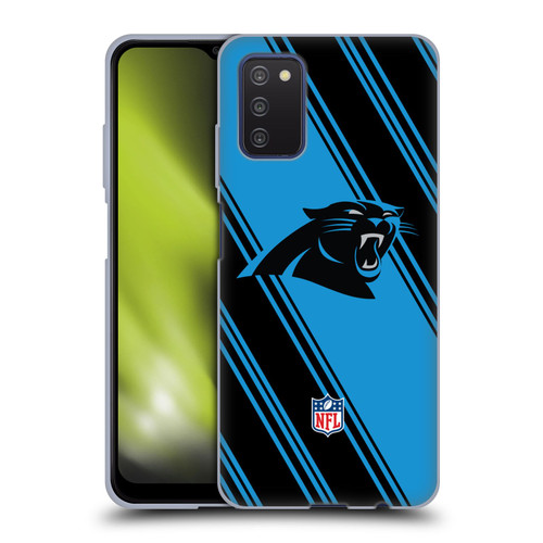 NFL Carolina Panthers Artwork Stripes Soft Gel Case for Samsung Galaxy A03s (2021)