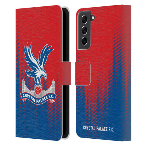 Crystal Palace FC Crest Halftone Leather Book Wallet Case Cover For Samsung Galaxy S21 FE 5G
