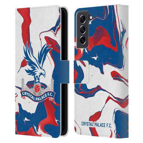 Crystal Palace FC Crest Marble Leather Book Wallet Case Cover For Samsung Galaxy S21 FE 5G