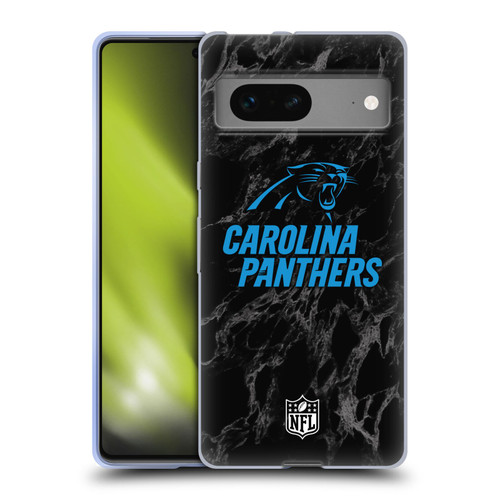 NFL Carolina Panthers Graphics Coloured Marble Soft Gel Case for Google Pixel 7