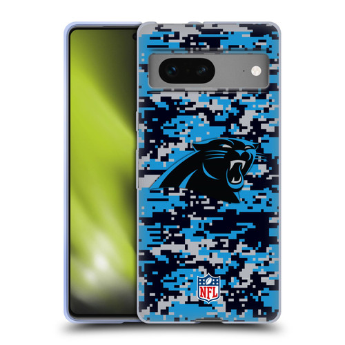 NFL Carolina Panthers Graphics Digital Camouflage Soft Gel Case for Google Pixel 7