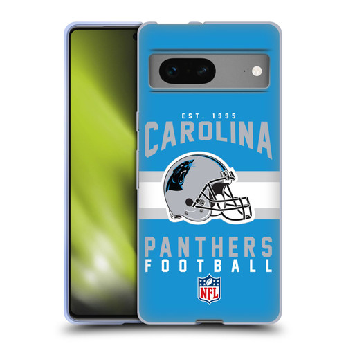 NFL Carolina Panthers Graphics Helmet Typography Soft Gel Case for Google Pixel 7