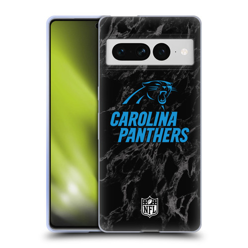 NFL Carolina Panthers Graphics Coloured Marble Soft Gel Case for Google Pixel 7 Pro