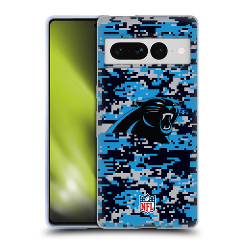 NFL Carolina Panthers Graphics Digital Camouflage Soft Gel Case for Google Pixel 7 Pro