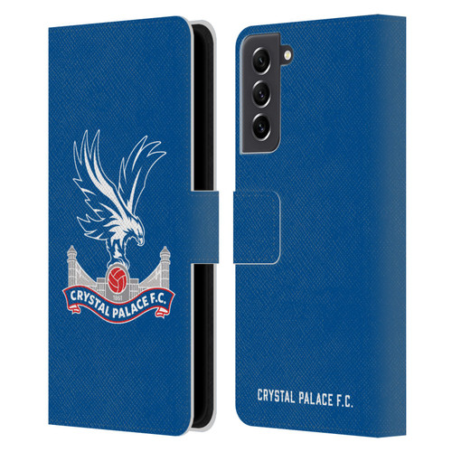 Crystal Palace FC Crest Plain Leather Book Wallet Case Cover For Samsung Galaxy S21 FE 5G