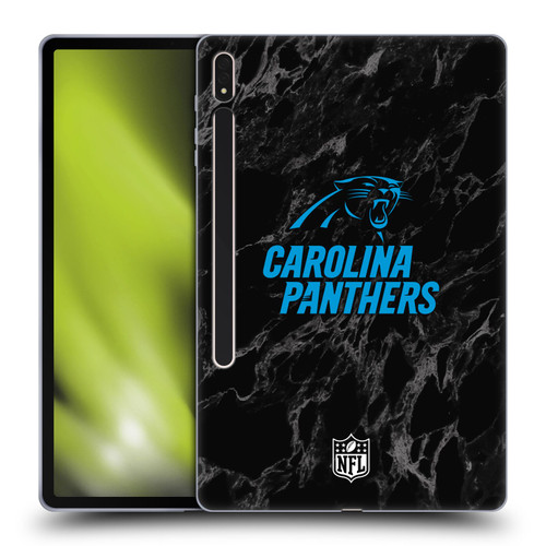 NFL Carolina Panthers Graphics Coloured Marble Soft Gel Case for Samsung Galaxy Tab S8 Plus