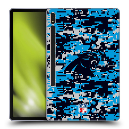 NFL Carolina Panthers Graphics Digital Camouflage Soft Gel Case for Samsung Galaxy Tab S8 Plus