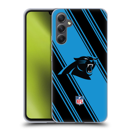 NFL Carolina Panthers Artwork Stripes Soft Gel Case for Samsung Galaxy A34 5G