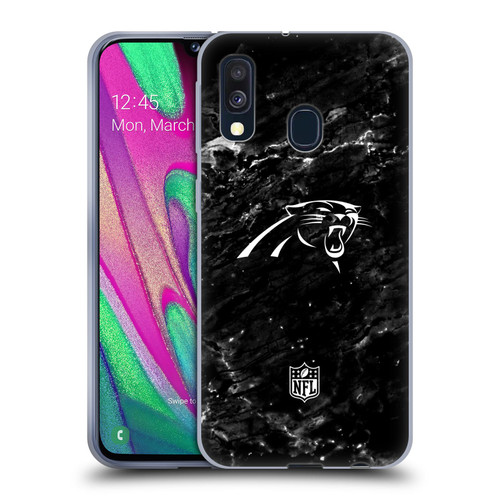 NFL Carolina Panthers Artwork Marble Soft Gel Case for Samsung Galaxy A40 (2019)