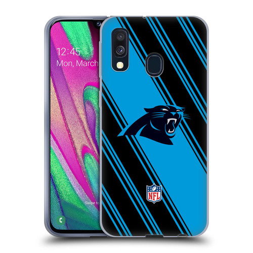 NFL Carolina Panthers Artwork Stripes Soft Gel Case for Samsung Galaxy A40 (2019)