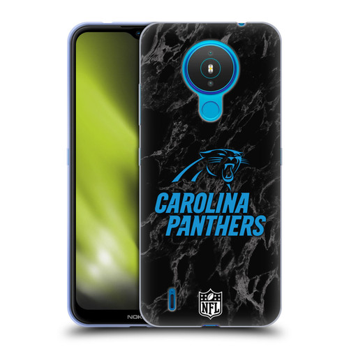 NFL Carolina Panthers Graphics Coloured Marble Soft Gel Case for Nokia 1.4