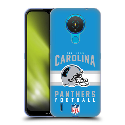 NFL Carolina Panthers Graphics Helmet Typography Soft Gel Case for Nokia 1.4