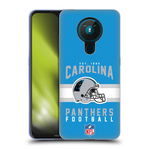 NFL Carolina Panthers Graphics Helmet Typography Soft Gel Case for Nokia 5.3