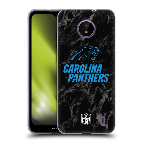 NFL Carolina Panthers Graphics Coloured Marble Soft Gel Case for Nokia C10 / C20