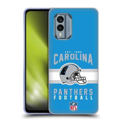 NFL Carolina Panthers Graphics Helmet Typography Soft Gel Case for Nokia X30