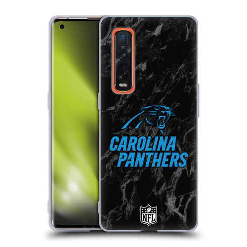 NFL Carolina Panthers Graphics Coloured Marble Soft Gel Case for OPPO Find X2 Pro 5G