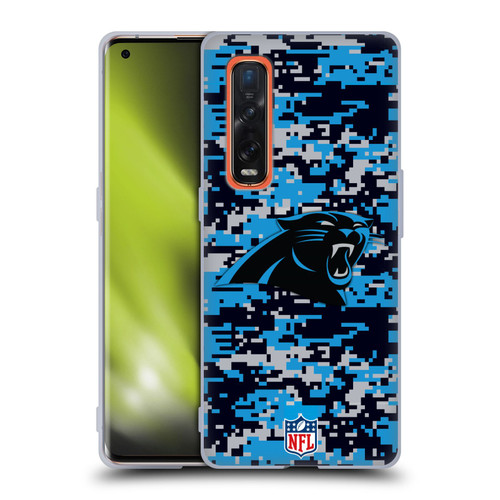 NFL Carolina Panthers Graphics Digital Camouflage Soft Gel Case for OPPO Find X2 Pro 5G