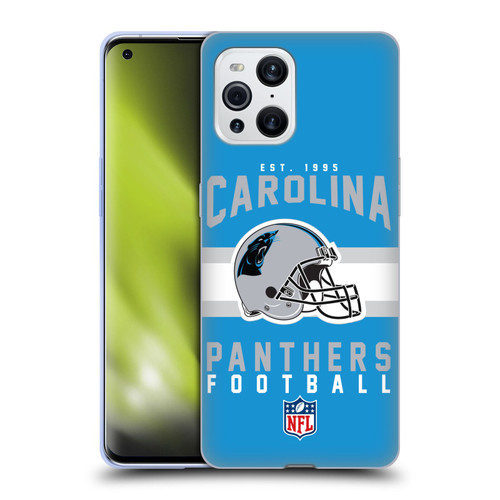 NFL Carolina Panthers Graphics Helmet Typography Soft Gel Case for OPPO Find X3 / Pro