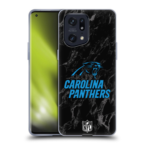 NFL Carolina Panthers Graphics Coloured Marble Soft Gel Case for OPPO Find X5 Pro