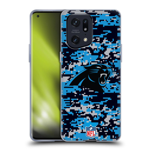 NFL Carolina Panthers Graphics Digital Camouflage Soft Gel Case for OPPO Find X5 Pro