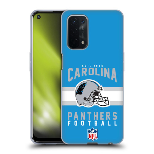 NFL Carolina Panthers Graphics Helmet Typography Soft Gel Case for OPPO A54 5G