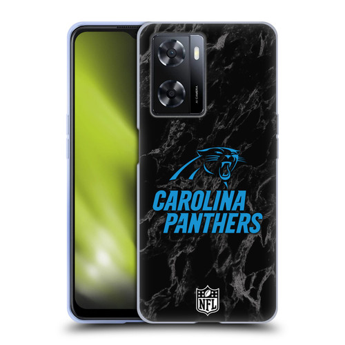NFL Carolina Panthers Graphics Coloured Marble Soft Gel Case for OPPO A57s