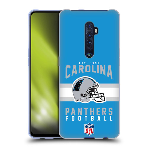 NFL Carolina Panthers Graphics Helmet Typography Soft Gel Case for OPPO Reno 2