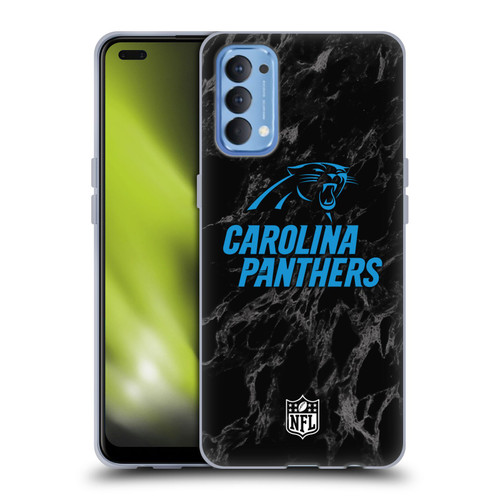 NFL Carolina Panthers Graphics Coloured Marble Soft Gel Case for OPPO Reno 4 5G