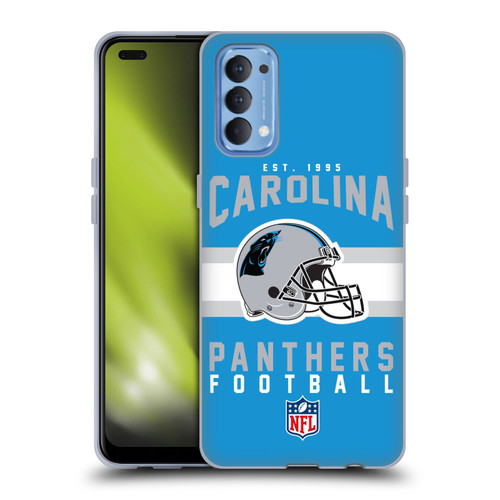NFL Carolina Panthers Graphics Helmet Typography Soft Gel Case for OPPO Reno 4 5G