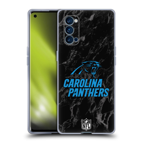 NFL Carolina Panthers Graphics Coloured Marble Soft Gel Case for OPPO Reno 4 Pro 5G