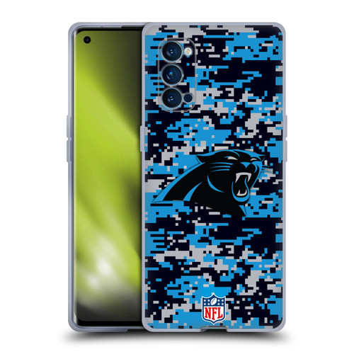 NFL Carolina Panthers Graphics Digital Camouflage Soft Gel Case for OPPO Reno 4 Pro 5G