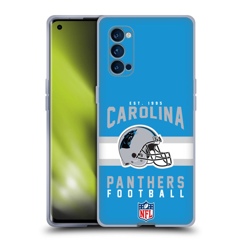 NFL Carolina Panthers Graphics Helmet Typography Soft Gel Case for OPPO Reno 4 Pro 5G