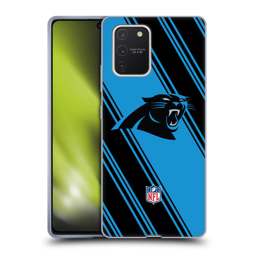 NFL Carolina Panthers Artwork Stripes Soft Gel Case for Samsung Galaxy S10 Lite