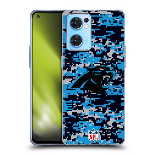 NFL Carolina Panthers Graphics Digital Camouflage Soft Gel Case for OPPO Reno7 5G / Find X5 Lite