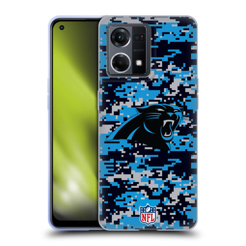 NFL Carolina Panthers Graphics Digital Camouflage Soft Gel Case for OPPO Reno8 4G