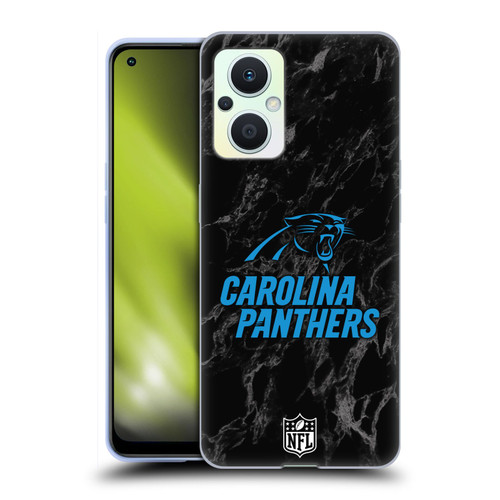 NFL Carolina Panthers Graphics Coloured Marble Soft Gel Case for OPPO Reno8 Lite