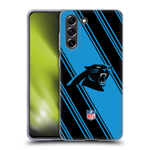 NFL Carolina Panthers Artwork Stripes Soft Gel Case for Samsung Galaxy S21 FE 5G