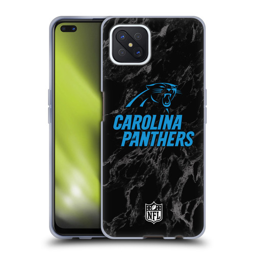 NFL Carolina Panthers Graphics Coloured Marble Soft Gel Case for OPPO Reno4 Z 5G