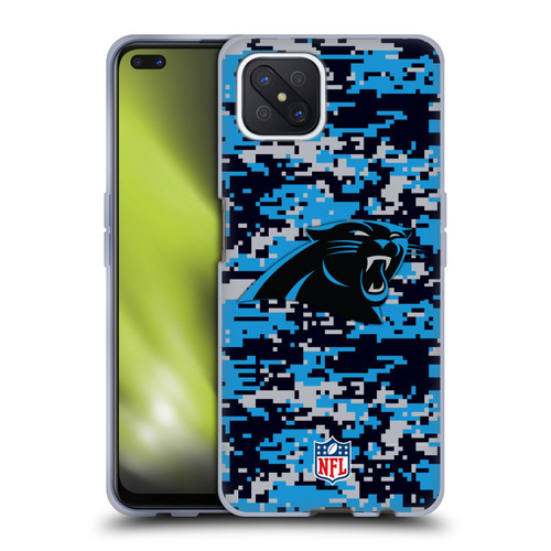 NFL Carolina Panthers Graphics Digital Camouflage Soft Gel Case for OPPO Reno4 Z 5G